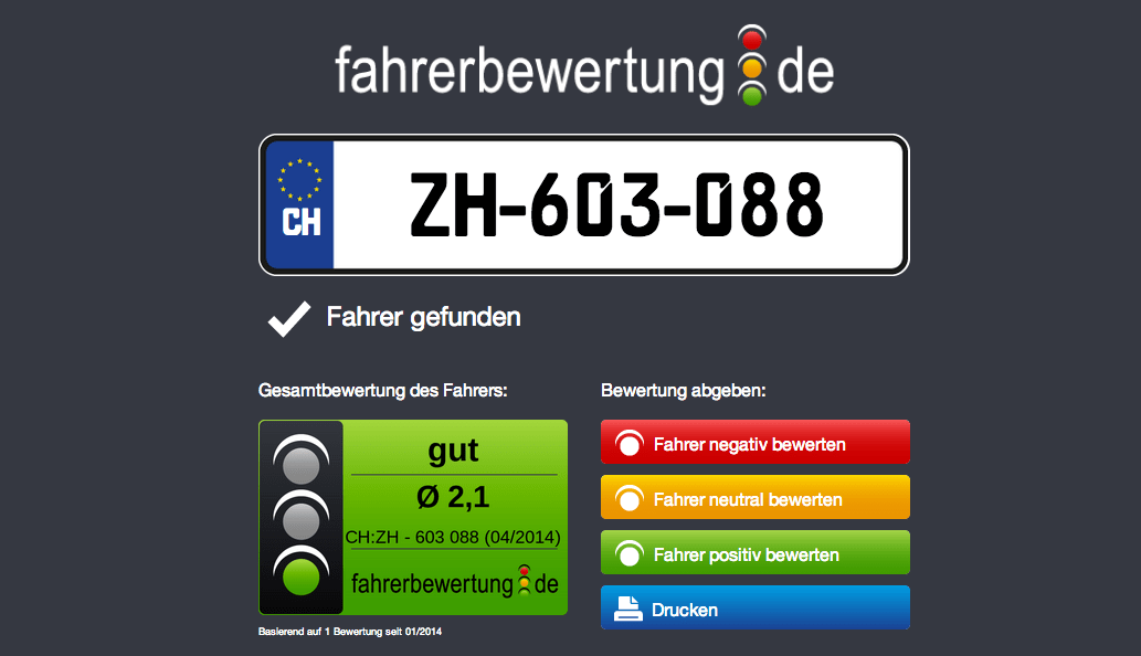 Fahrerbewertung