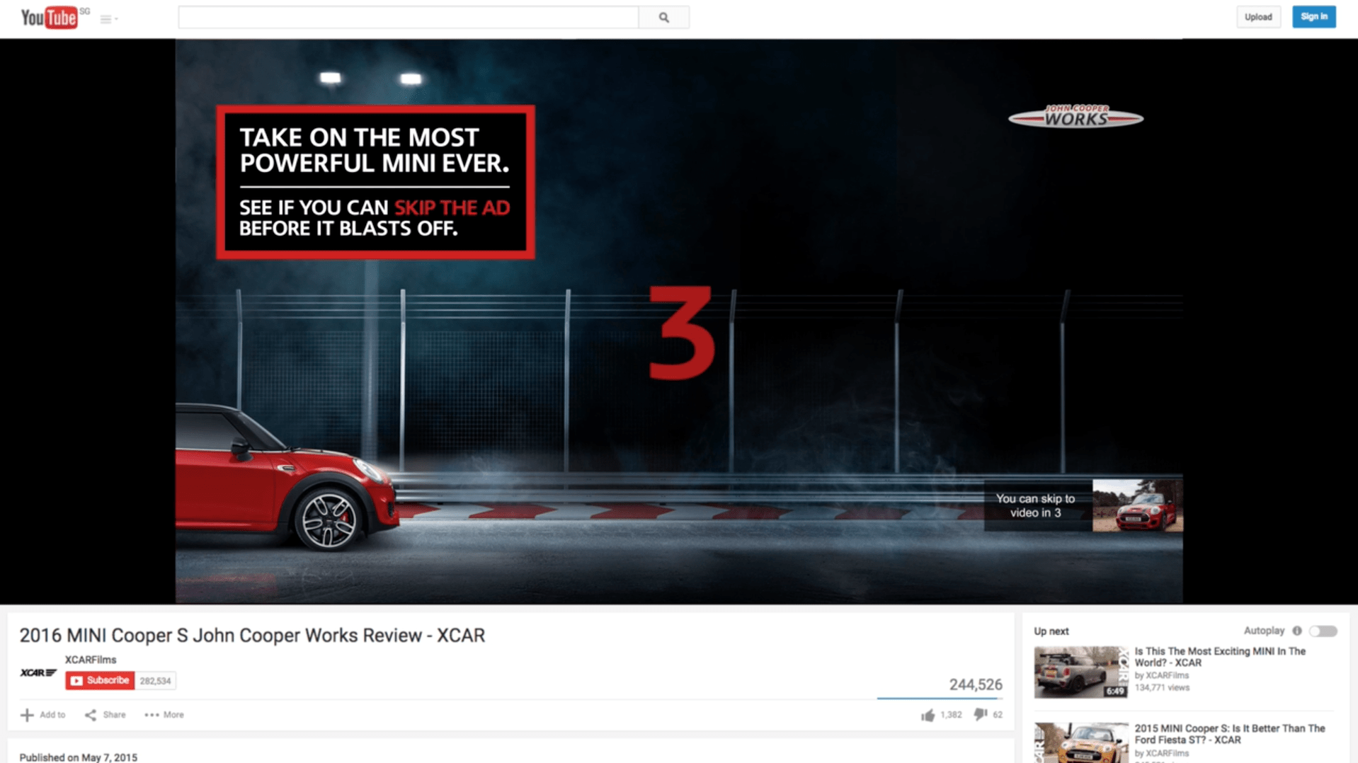 MINI John Cooper Works Youtube Race