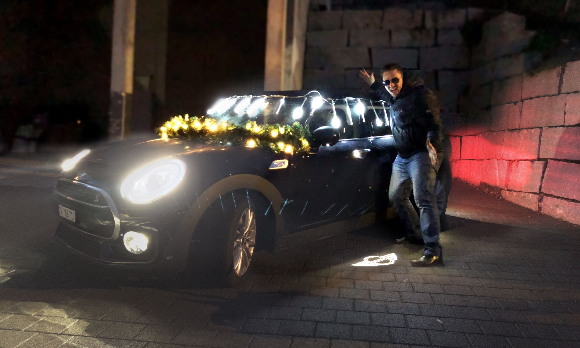 Christmas Lights on a MINI Clubman, by Renato Mitra